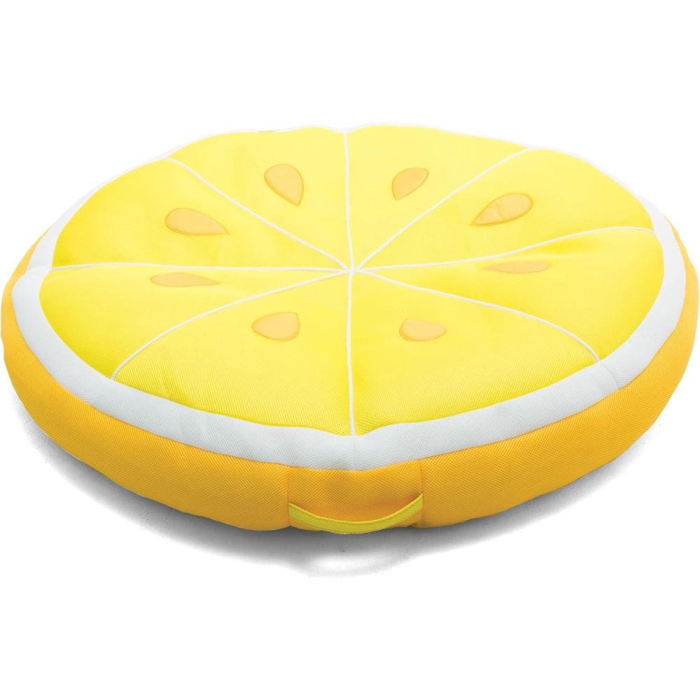 imageBig Joe Fruit Pool Floats No Inflation Needed Quick Draining Fabric Round Loungers and Pool NoodlesLemon