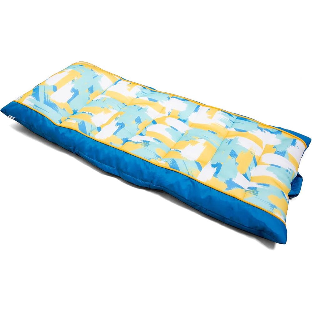 imageBig Joe Kona Hammock No Inflation Needed Pool Lounger with Headrest Quick Draining Fabric 4 feet BigPaintbrush Yellow