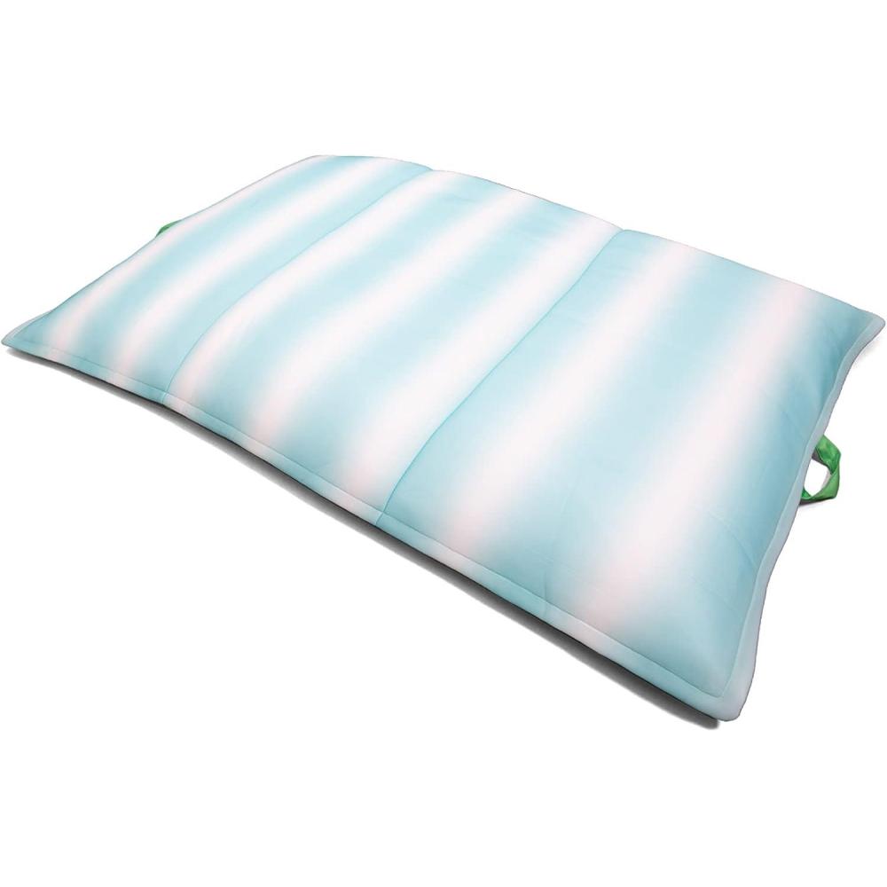 imageBig Joe Lux Lagoon Lounger Pool Float Black and White Cape Stripe Premier Mesh Durable UV Protected Polyester Blend No Inflation NeededRolling Wave Aqua