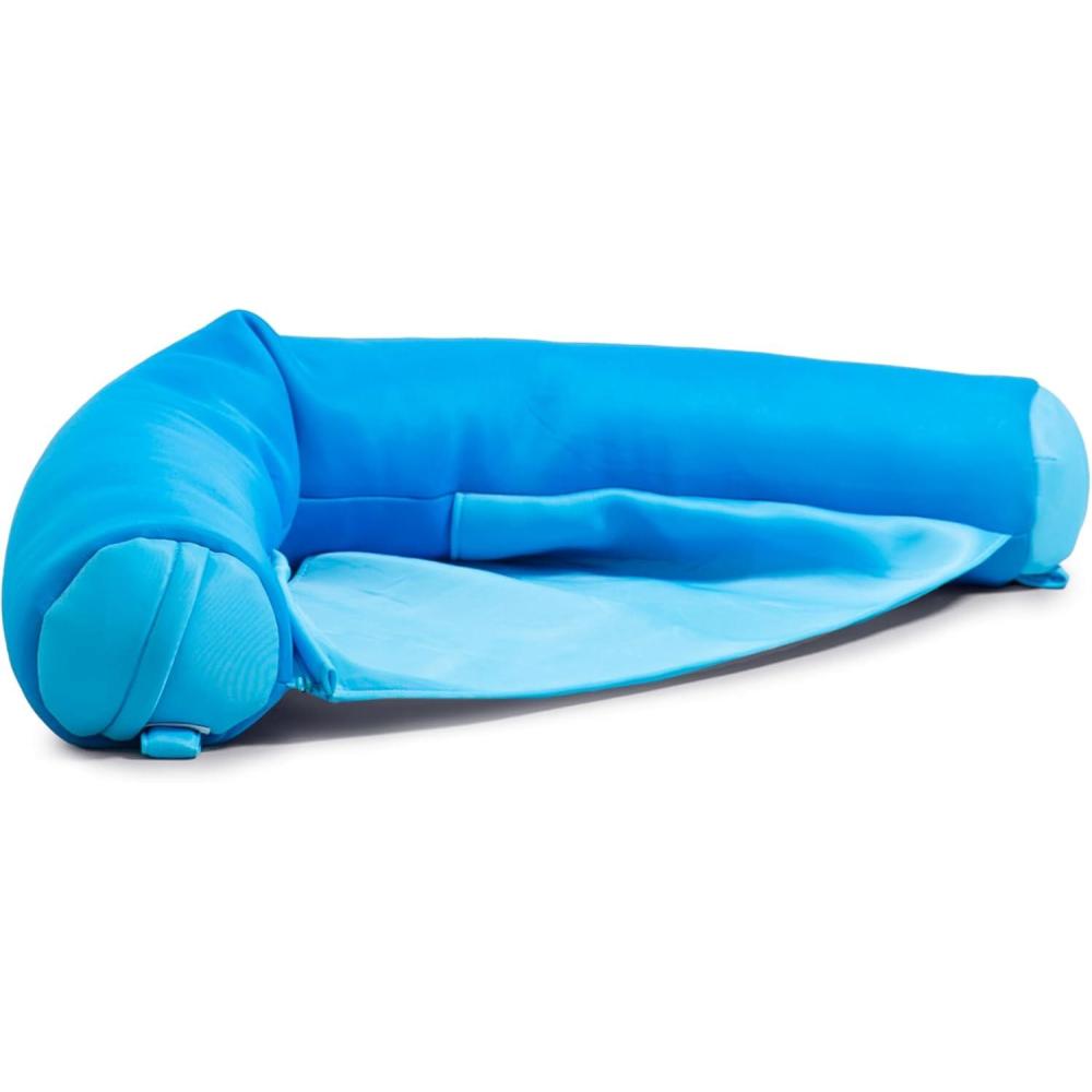 imageBig Joe Noodle Sling No Inflation Needed Pool Float with Armrests Quick Draining Fabric Cup HolderBlue Bondi Beach