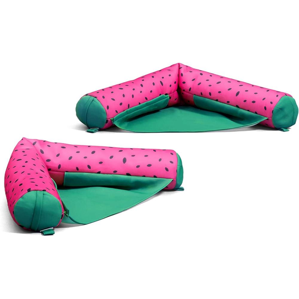 imageBig Joe Noodle Sling No Inflation Needed Pool Float with Armrests Quick Draining Fabric Cup HolderSummer Melon