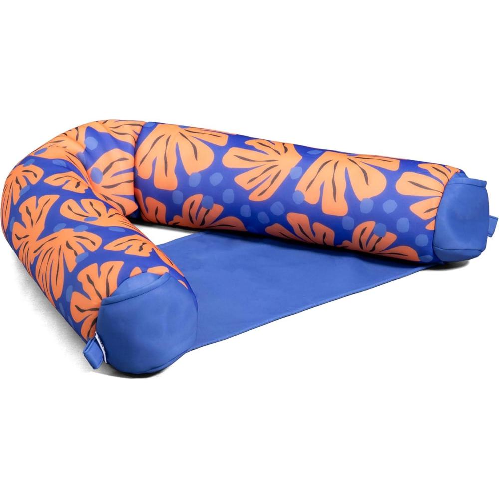 imageBig Joe Noodle Sling No Inflation Needed Pool Float with Armrests Quick Draining Fabric Cup HolderSweet Shells Berry
