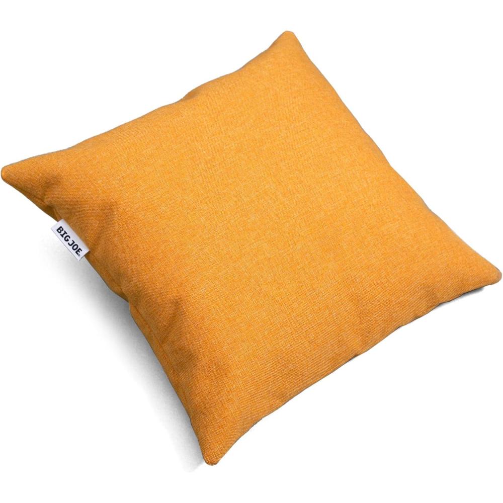 imageBig Joe Square Pillow Weatherproof Bean Bag Decor Lakeshore Intertwist Weather Resistant UVProtected Fabric 16 inchesMustard