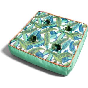 Big Joe Captain’s Float No Inflation Needed Pool Lounger, Double Sided Mesh, Quick Draining Fabric(Green Tropical Palm)