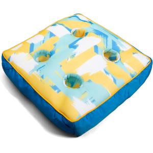 Big Joe Captain’s Float No Inflation Needed Pool Lounger, Double Sided Mesh, Quick Draining Fabric(Paintbrush Yellow)