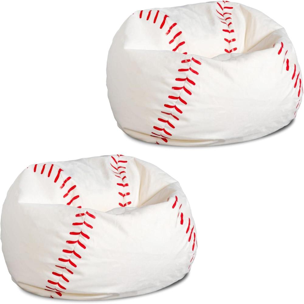 imageBig Joe Classic Bean Bag Chair Sapphire Smartmax Durable Polyester Nylon Blend 2 feet RoundBaseball