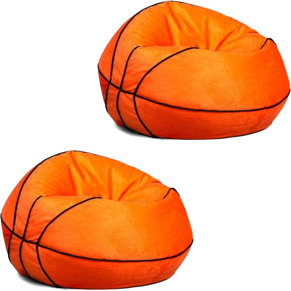imageBig Joe Classic Bean Bag Chair Sapphire Smartmax Durable Polyester Nylon Blend 2 feet RoundBasketball