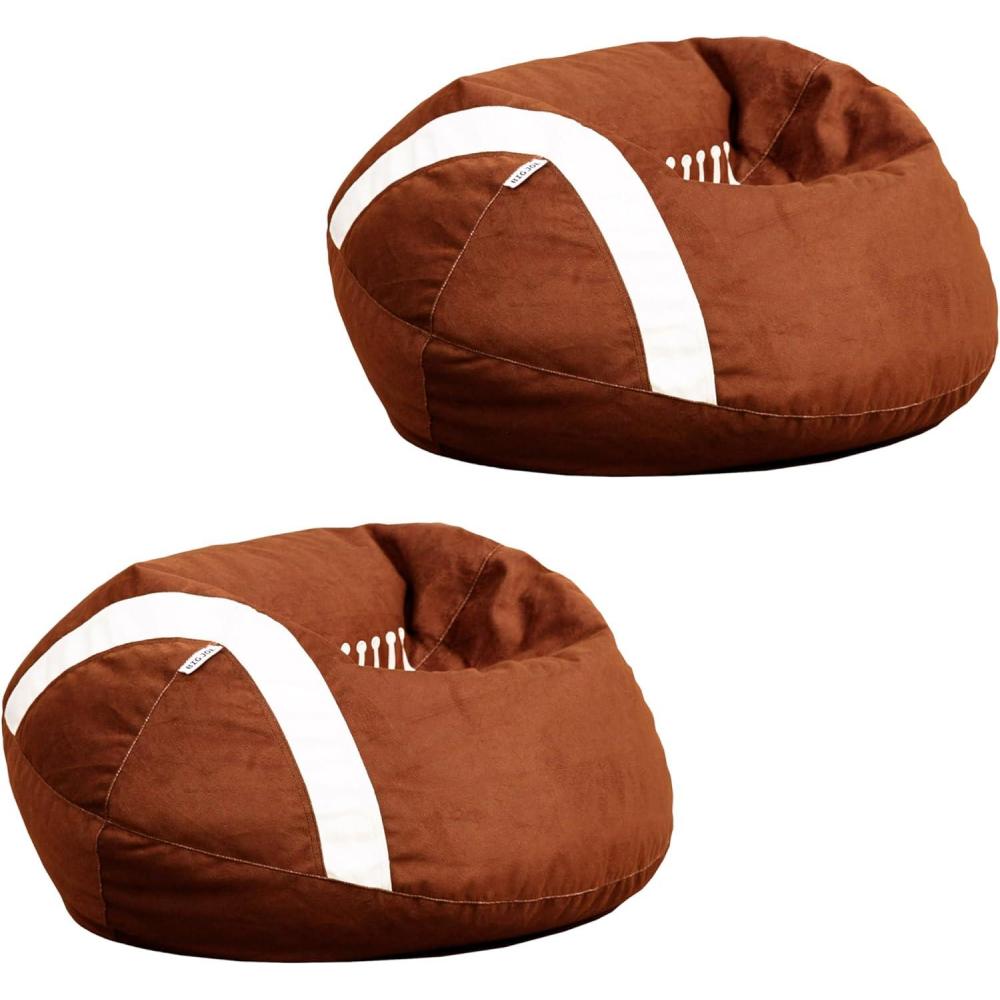 imageBig Joe Classic Bean Bag Chair Sapphire Smartmax Durable Polyester Nylon Blend 2 feet RoundFootball