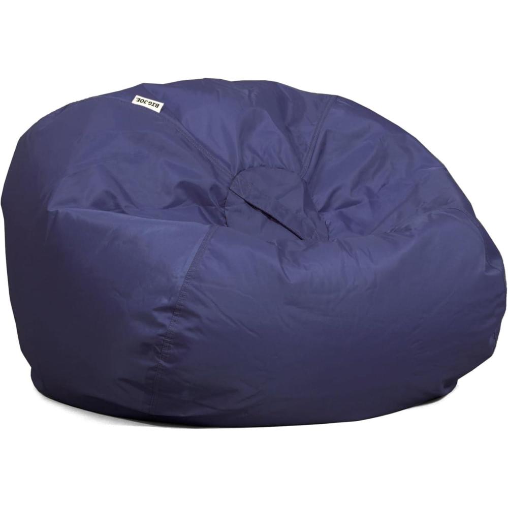 imageBig Joe Classic Bean Bag Chair Sapphire Smartmax Durable Polyester Nylon Blend 2 feet RoundNavy