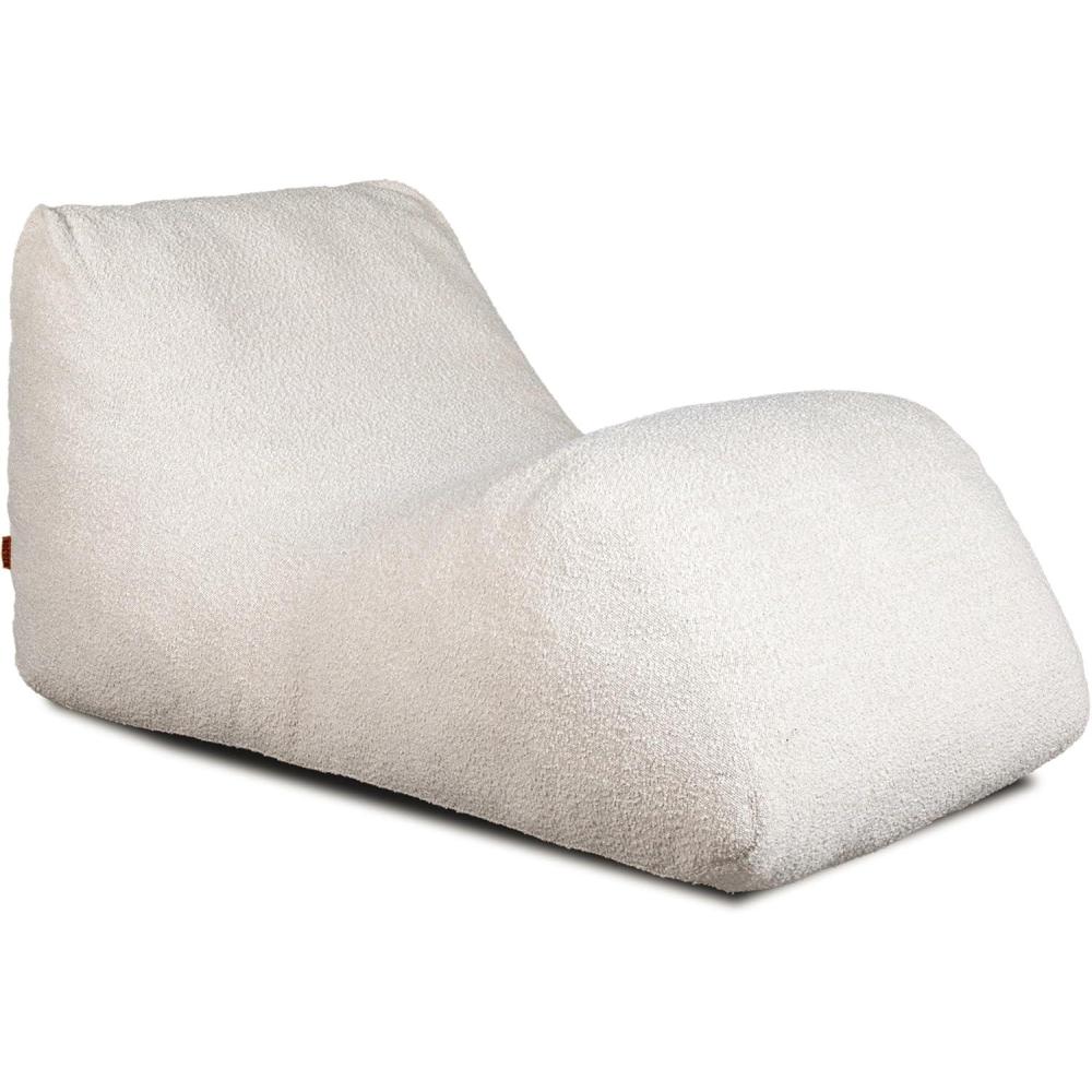 imageBig Joe Delmont Lounger Foam Filled Bean Bag Chair Almond Boucle Fabric 45 FeetAlmond