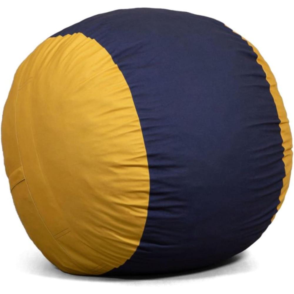 imageBig Joe Fuf Medium Foam Filled Bean Bag Chair with Removable Cover Fog Lenox Durable Woven Polyester 3 feet BigBlue Gold