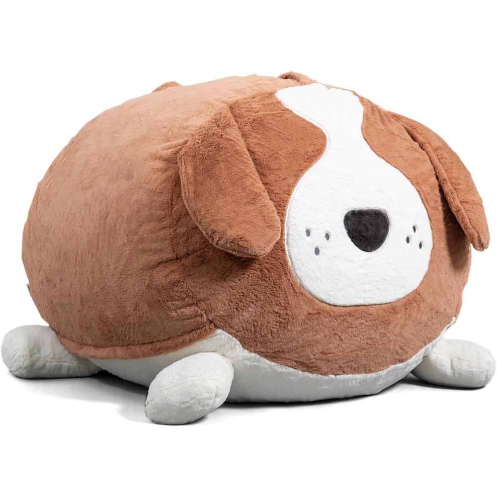 imageBig Joe Fuf Medium Foam Filled Bean Bag Chair with Removable Cover Fog Lenox Durable Woven Polyester 3 feet BigKenny Canine
