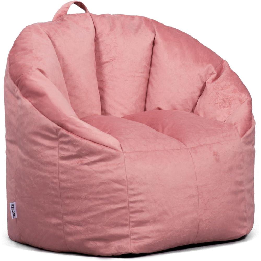 imageBig Joe Milano Beanbag Chair Stretch Limo Black SmartmaxDesert Rose Plush
