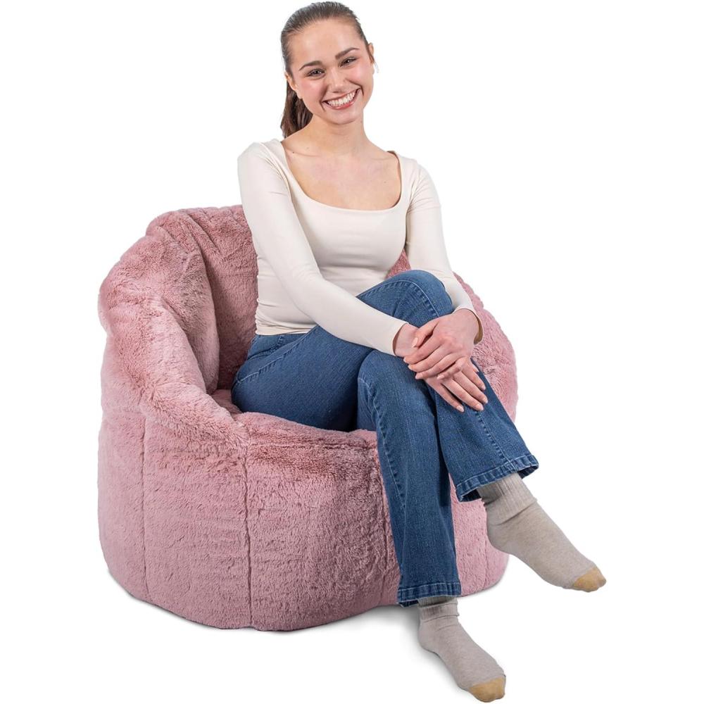 imageBig Joe Milano Beanbag Chair Stretch Limo Black SmartmaxMauve