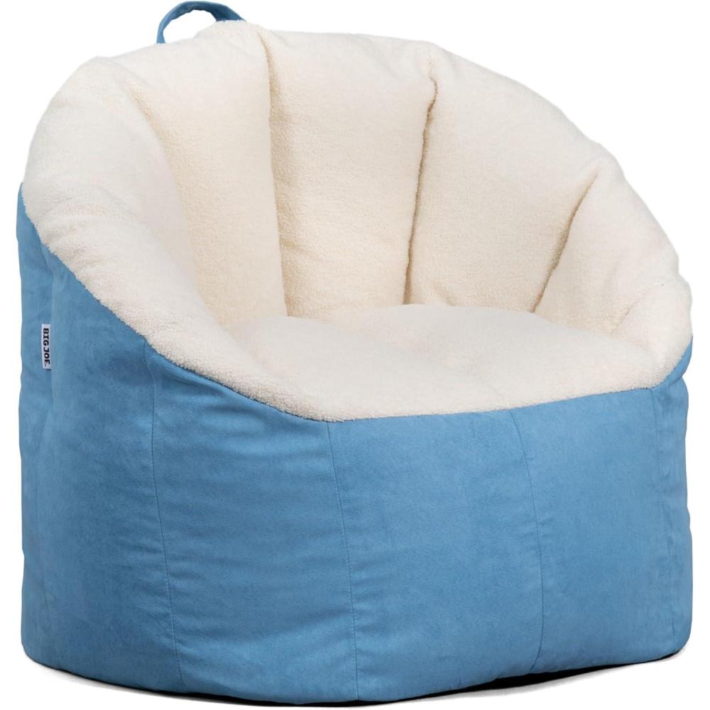 imageBig Joe Milano Beanbag Chair Stretch Limo Black SmartmaxOatDusty Blue