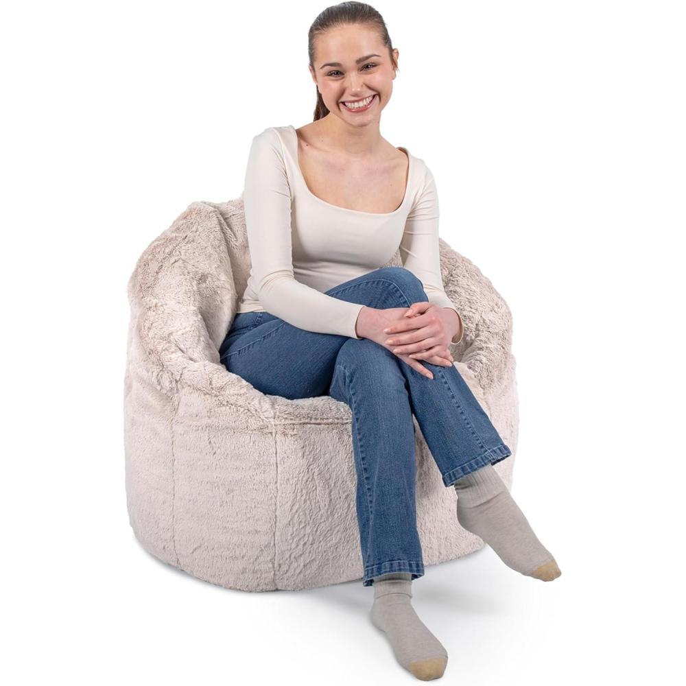 imageBig Joe Milano Beanbag Chair Stretch Limo Black SmartmaxTaupe
