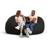 imageBig Joe Fuf XXL Foam Filled Bean Bag Chair with Removable Cover Black Lenox 6 feet Giant
