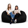 imageBig Joe Fuf XXL Foam Filled Bean Bag Chair with Removable Cover Black Plush Soft Polyester 6 feet Giant For adultsBlack