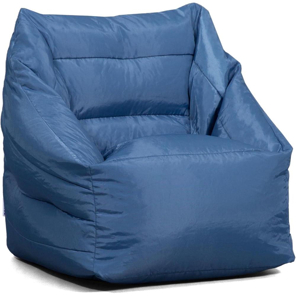imageBig Joe Aurora Bean Bag Chair Black Smartmax Durable Polyester Nylon Blend 22 feetElemental Blue
