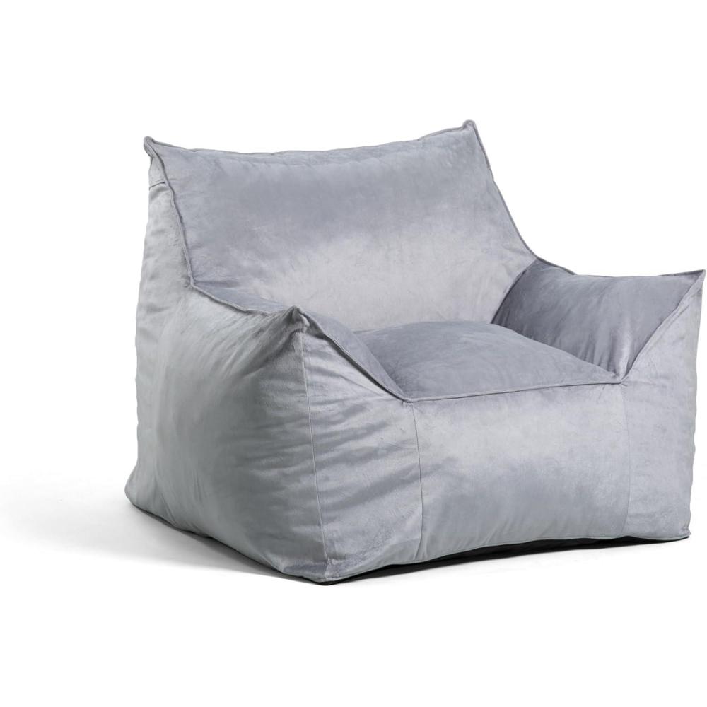 imageBig Joe Foam Beanbag Chair Imperial Lounger Black PlushGray Plush