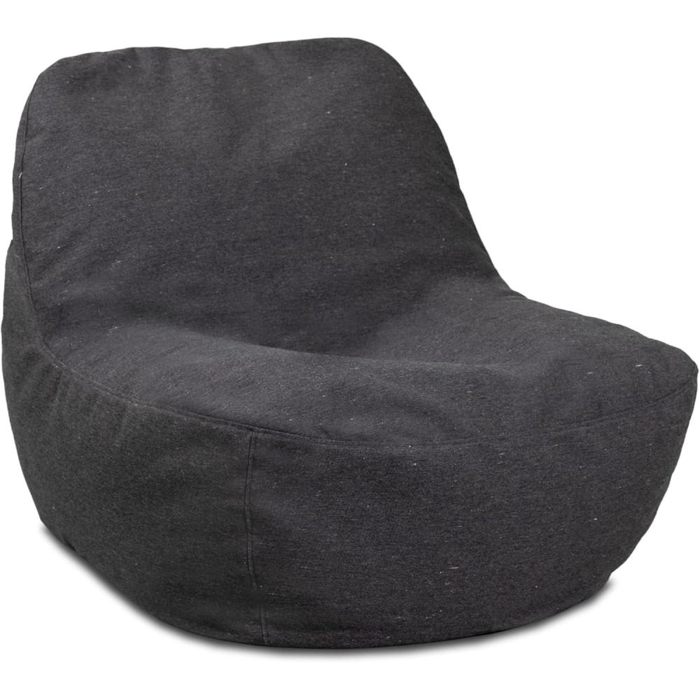 imageBig Joe Luft Lightweight Outdoor Patio Chair Premium Sunbrella Fabric ComfortFlow Bean Filling NightfallNightfall