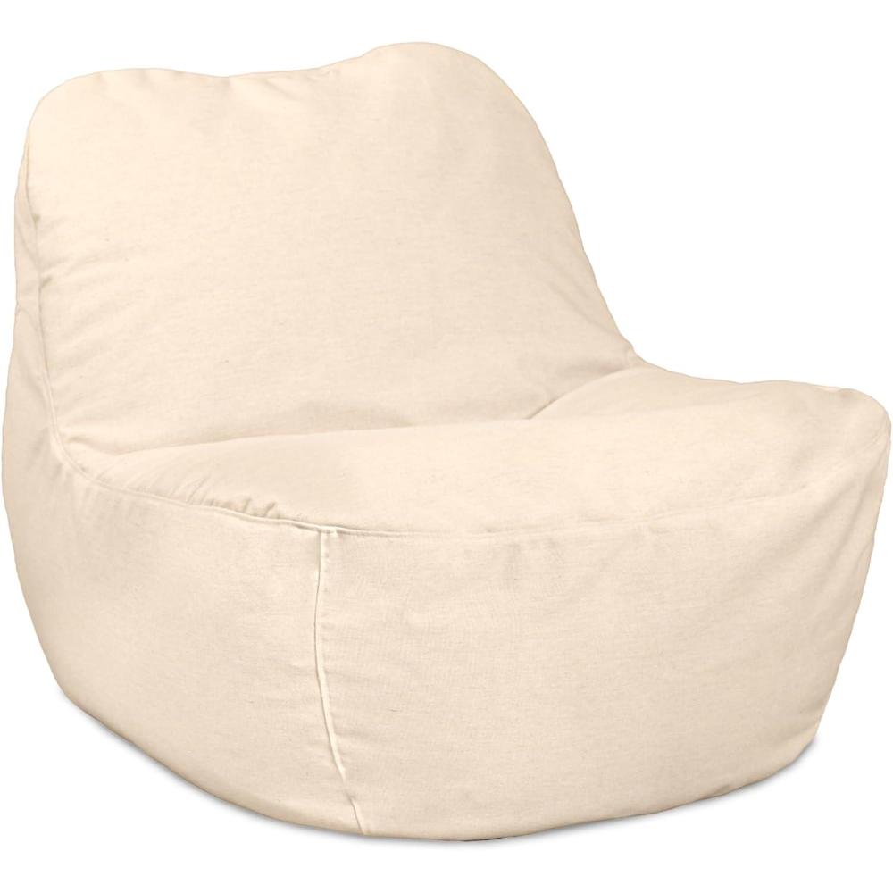 imageBig Joe Luft Lightweight Outdoor Patio Chair Premium Sunbrella Fabric ComfortFlow Bean Filling NightfallSand