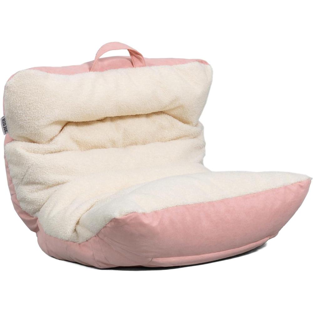 imageBig Joe Roma Bean Bag Chair Shadow Graphite Vintage Suede 3 feetOatDesert Rose