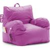 imageBig Joe Dorm Bean Bag Chair with Drink Holder and Pocket Radiant Orchid Smartmax Durable Polyester Nylon Blend 3 feetRadiant Orchid