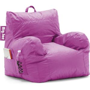 Big Joe Dorm Bean Bag Chair with Drink Holder and Pocket, Radiant Orchid Smartmax, Durable Polyester Nylon Blend, 3 feet(Radiant Orchid)