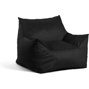 Big Joe Foam Beanbag Chair, Imperial Lounger, Black Plush(Black Plush)