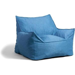 Big Joe Foam Beanbag Chair, Imperial Lounger, Black Plush(Pacific Blue Union)