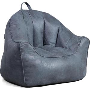 Big Joe Roma Bean Bag Chair, Shadow Graphite Vintage Suede, 3 feet(Basalt Blue)