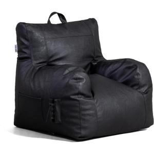 Big Joe Roma Bean Bag Chair, Shadow Graphite Vintage Suede, 3 feet(Black)