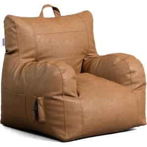 Big Joe Roma Bean Bag Chair, Shadow Graphite Vintage Suede, 3 feet(Caramel)