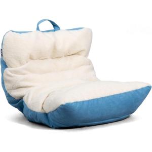 Big Joe Roma Bean Bag Chair, Shadow Graphite Vintage Suede, 3 feet(Oat/Dusty Blue)