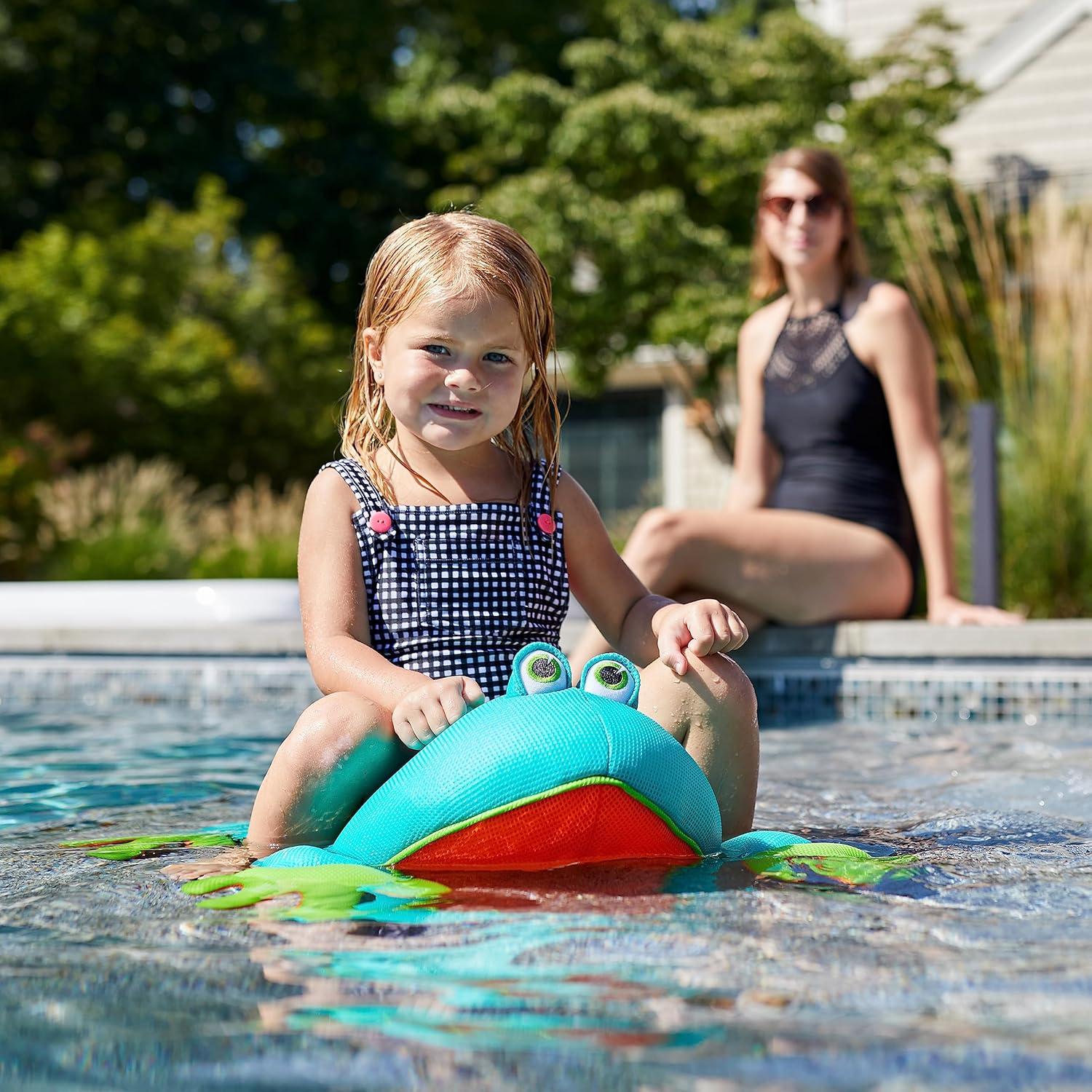 imageBig Joe Pool Petz Small Frog No Inflation Needed Animal Floating Pool Toy Float Mesh