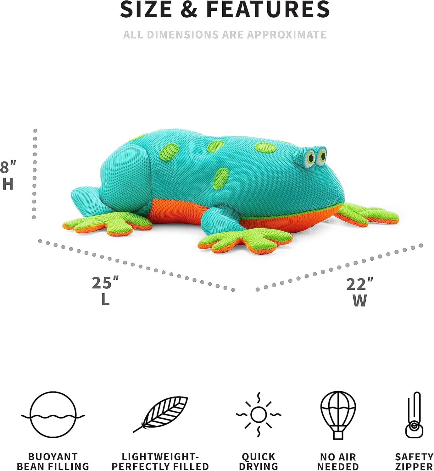 imageBig Joe Pool Petz Small Frog No Inflation Needed Animal Floating Pool Toy Float Mesh