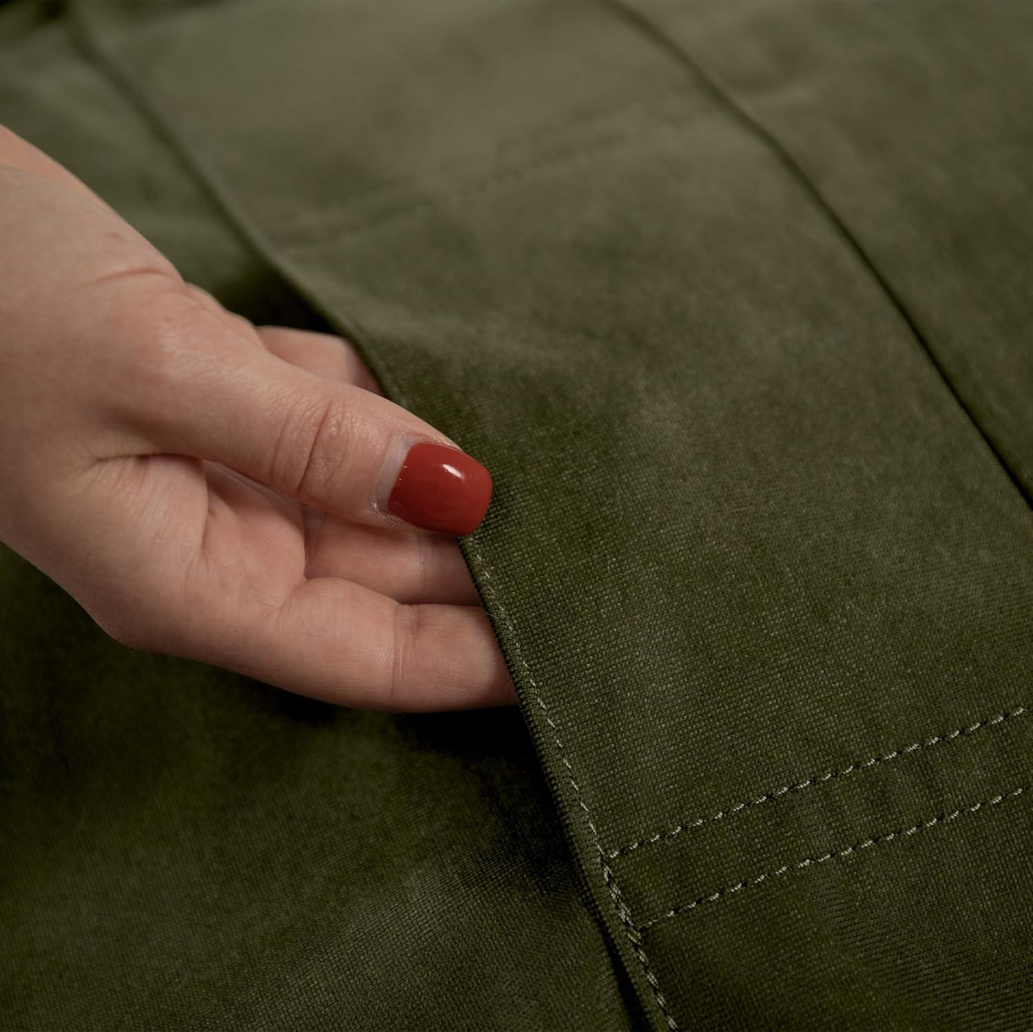 imageBig Joe Fuf XL Foam Filled Bean Bag Chair with Removable Cover Deep Sea Velveteen Durable Woven Polyester 5 feet GiantForest Green