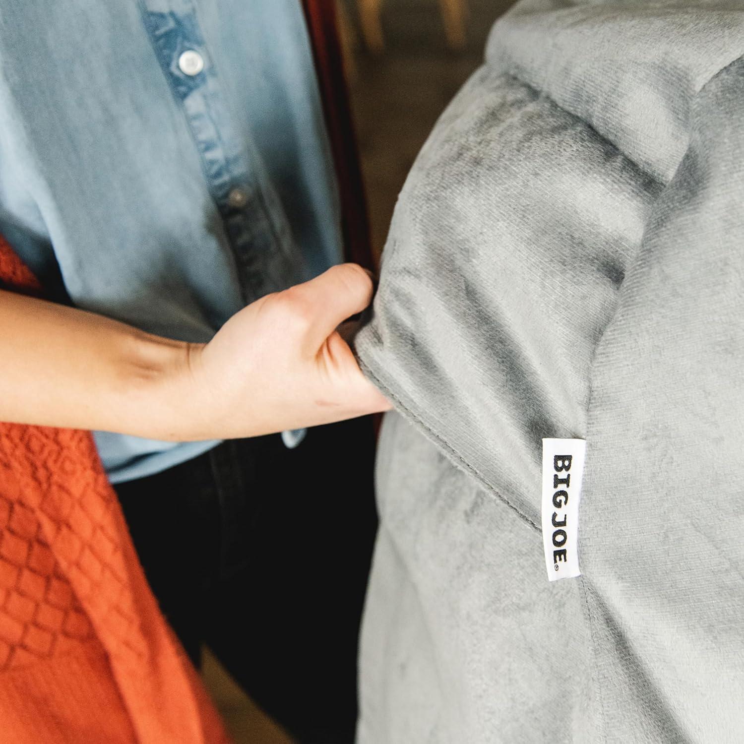 imageBig Joe Lotus Foam Filled Teardrop Bean Bag Chair with Removable Cover Gray Plush Soft Polyester 4 feet BigGrey