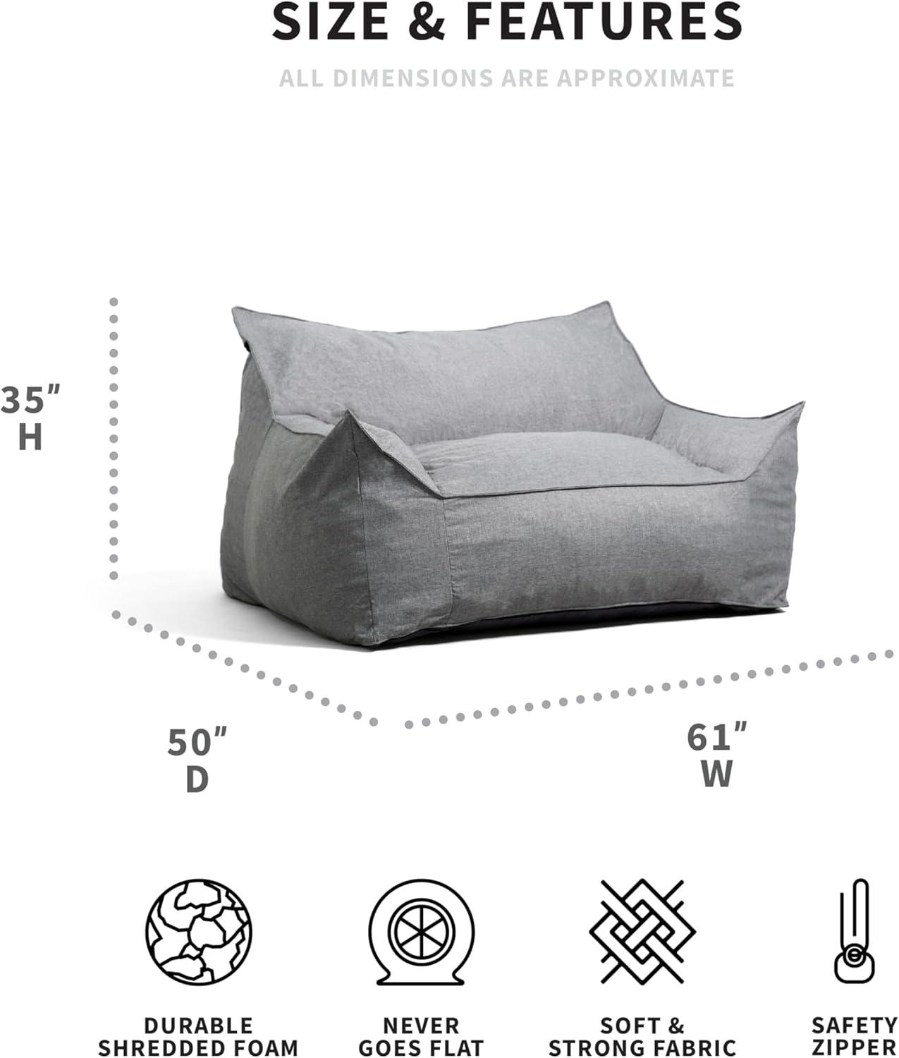 image:imageBig Joe Imperial Lounger Ottoman Foam Filled Bean Bag with Removable Cover Pacific Blue Union Durable Woven Polyester 2 feetGray Union