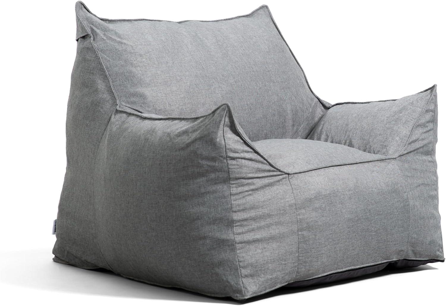 image:imageBig Joe Imperial Lounger Ottoman Foam Filled Bean Bag with Removable Cover Pacific Blue Union Durable Woven Polyester 2 feetGray Union
