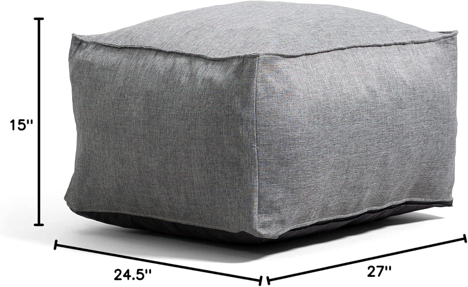 image:imageBig Joe Imperial Lounger Ottoman Foam Filled Bean Bag with Removable Cover Pacific Blue Union Durable Woven Polyester 2 feetGray Union