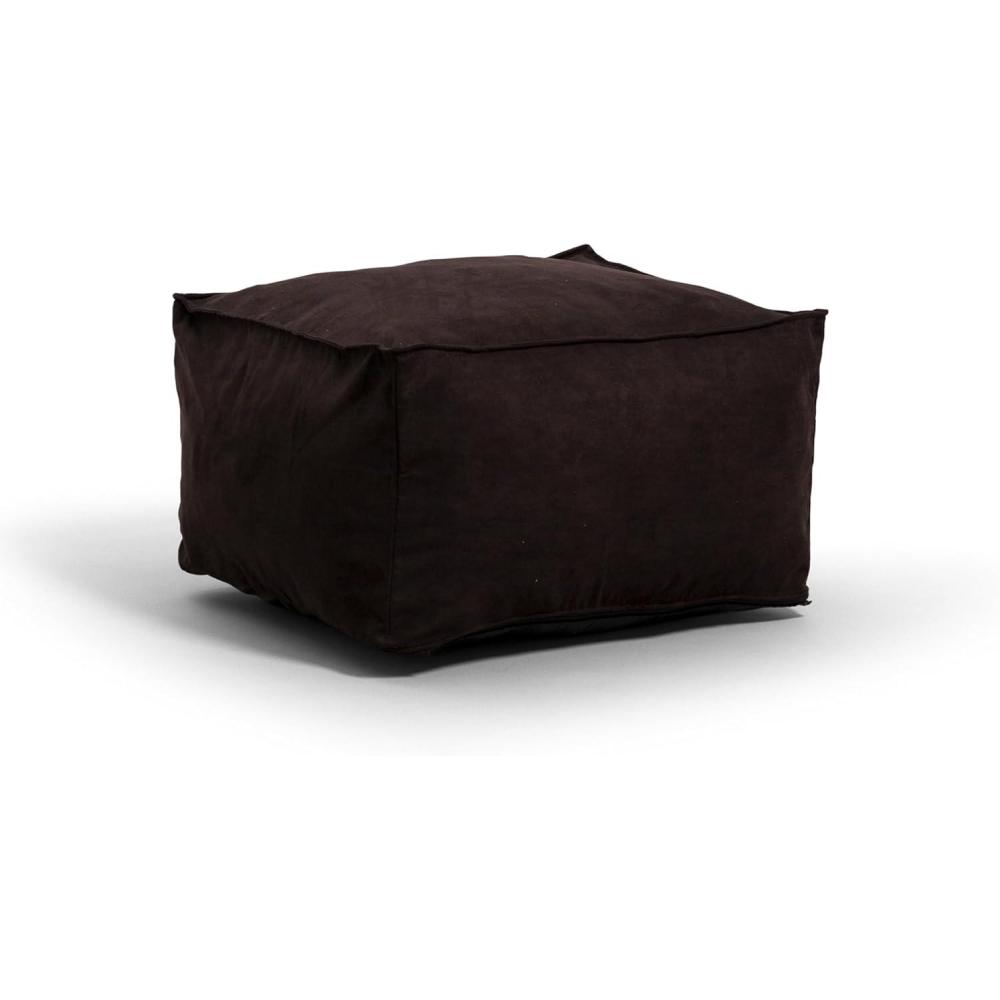 image:imageBig Joe Imperial Lounger Ottoman Foam Filled Bean Bag with Removable Cover Black Plush Soft Polyester 2 feet