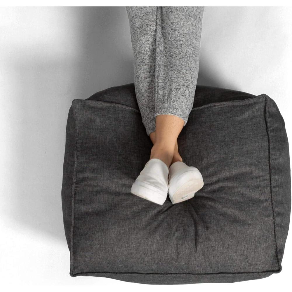 image:imageBig Joe Imperial Lounger Ottoman Foam Filled Bean Bag with Removable Cover Pacific Blue Union Durable Woven Polyester 2 feetGray Union