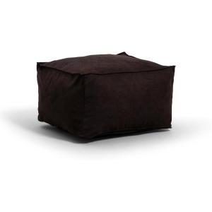 Big Joe Imperial Lounger Ottoman Foam Filled Bean Bag with Removable Cover, Black Plush, Soft Polyester, 2 feet