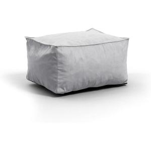 Big Joe Imperial Lounger Ottoman Foam Filled Bean Bag with Removable Cover, Pacific Blue Union, Durable Woven Polyester, 2 feet(Gray Plush)