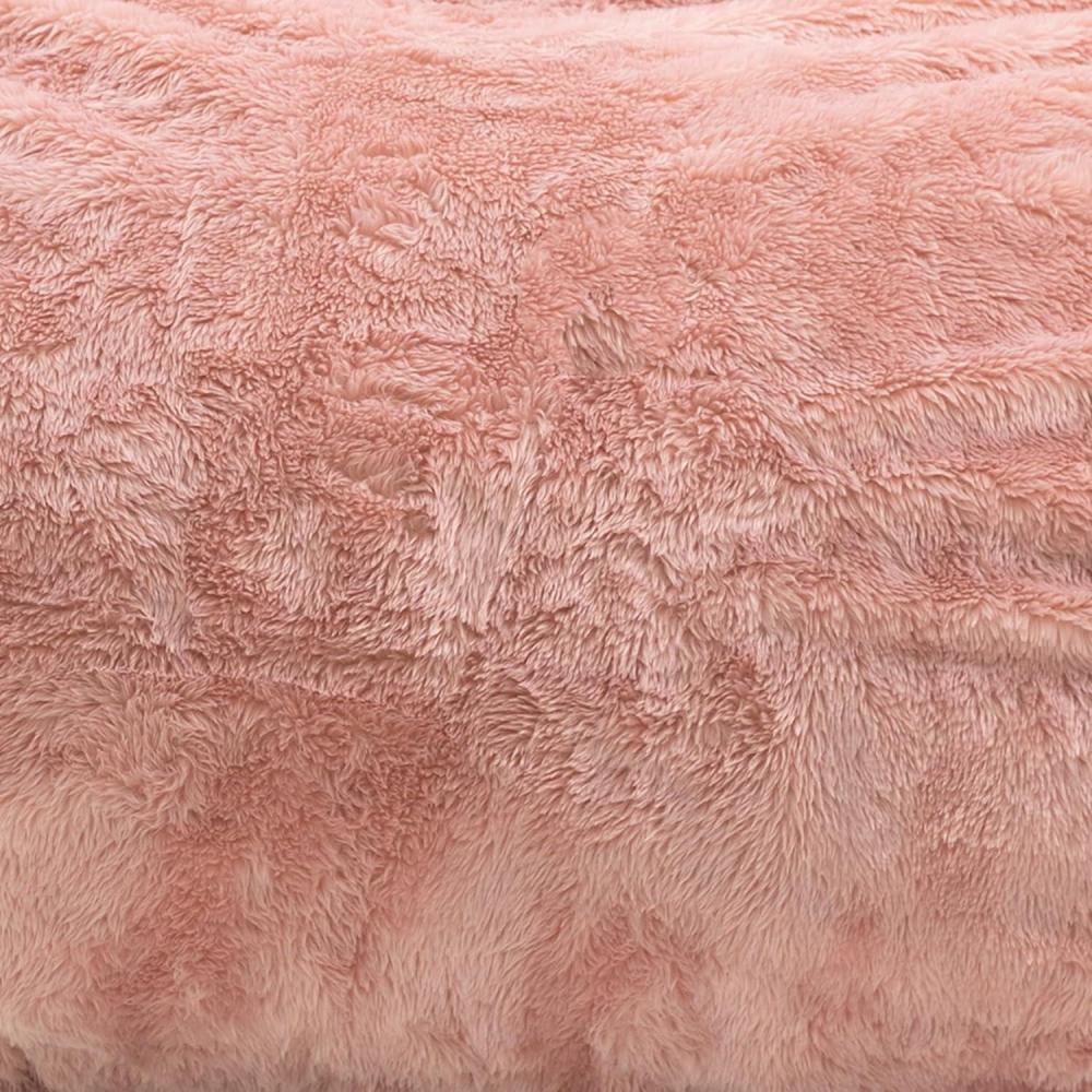 image:imageBig Joe Lotus Teardrop Bean Bag Cover Only Stone Short Shag Soft Faux FurDesert Rose