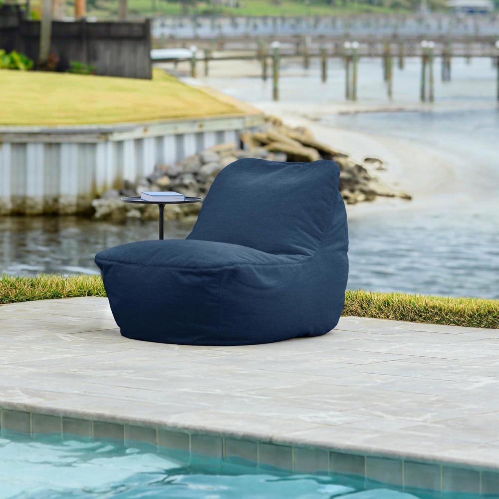 image:imageBig Joe Luft Outdoor Patio Chair Lightweight Bean Filling Outdoor Performance Linen Sailor BlueSailor Blue