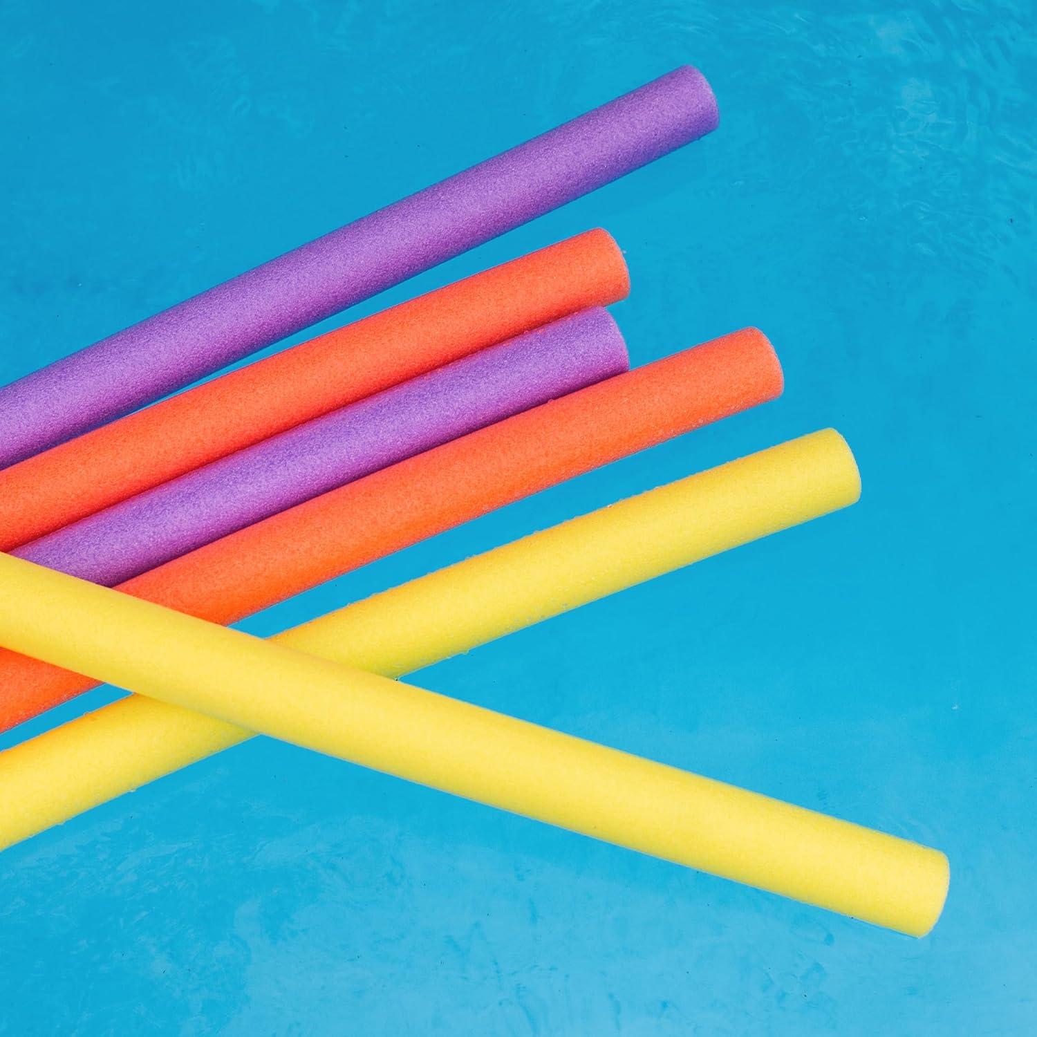 image:imageBig Joe Swim Noodle 40 Pack Foam Pool Noodles Assorted Blues 4 feet 50 L x 225 W x 250 H EachCoral Purple Yellow
