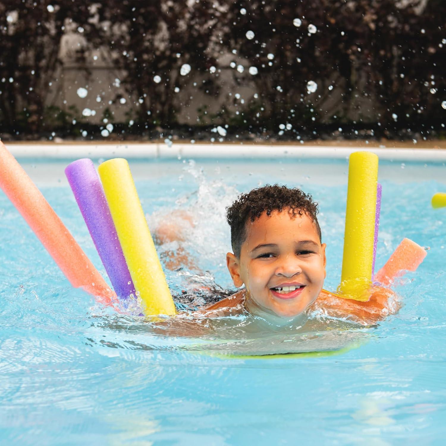 image:imageBig Joe Swim Noodle 40 Pack Foam Pool Noodles Assorted Blues 4 feet 50 L x 225 W x 250 H EachCoral Purple Yellow